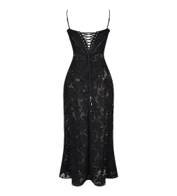 House of CB Seren Floral Lace Back Maxi Dress Black Size S/AU 8 for rent on The Volte - image 8