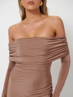 Effie Kats Gwen Gown In Coffee Size S/Au 8 for rent on The Volte - image 5