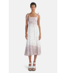 Zimmermann  Linen Carnaby Tie Shoulder Midi Dress in white Size AU 6 for rent on The Volte - image 1