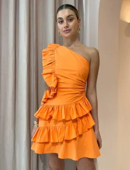 By Nicola Adrift Mini Dress in Orange Size 10 for rent on The Volte - image 1