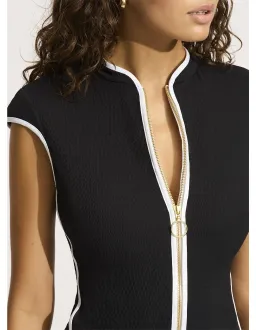 Seafolly Beach Bound Cap Sleeve Sunvest Black Size M/Au 12 for rent on The Volte - image 4