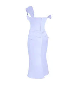 House of CB Natalya Sky Satin Corset Midi Dress Sky Blue Size S/Size AU 8 for rent on The Volte - image 7