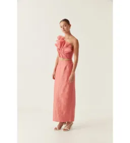 Aje Flame Crop Top And Mary Column Maxi Set  Guava Pink Size 8  for rent on The Volte - image 2