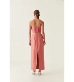Aje Flame Crop Top And Mary Column Maxi Set  Guava Pink Size 8  for rent on The Volte - image 3