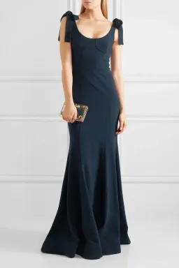 Rebecca Vallance Breakers Cutout Crepe Maxi Dress Navy Size AU 6 for rent on The Volte - image 1