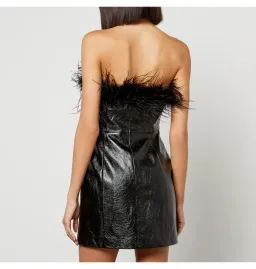Kitri Poppy Vinyl and Feather Mini Dress Black Size AU 6 for rent on The Volte - image 6