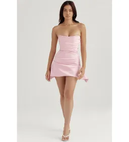 House of CB Jasmine Draped Strapless Corset Mini Dress Rose Pink Size XS/AU 6 for rent on The Volte - image 1