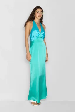 The Wolf Gang Oahu Slip Dress Aquamarine Blue Size 10 for rent on The Volte - image 1