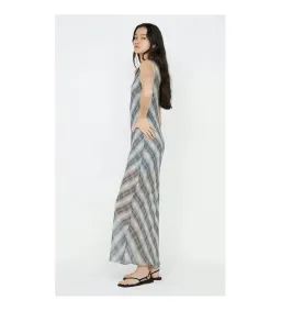 Bec & Bridge Seanna Boat Neck Maxi Dress Blue Check Size AU 14 for rent on The Volte - image 3