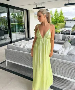 Manning Cartell Neon Heart Maxi Dress Lime Green Size 10 for rent on The Volte - image 5