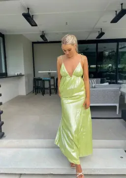 Manning Cartell Neon Heart Maxi Dress Lime Green Size 10 for rent on The Volte - image 2