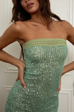 Fait Par Foutch Elizabeth Maxi Dress Malachite Size 6 for rent on The Volte - image 3