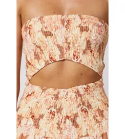 Winona Flourish Shirred Midi Dress in Multi Size XXS / Size AU 4 for rent on The Volte - image 4