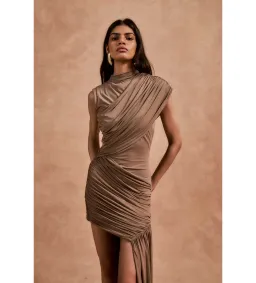 De La Vali Ravenna Mini Dress Taupe Size 12 for rent on The Volte - image 3