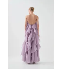 Aje Pandorea Layered Maxi Dress in Lilac Size AU 6 for rent on The Volte - image 4