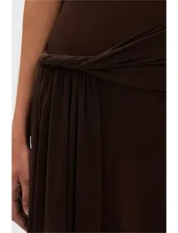MISHA Sisal Mesh Maxi Dress Espresso Size 8/S for rent on The Volte - image 4