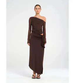 Benni Roman Maxi Dress Chocolate Size AU 8 for rent on The Volte - image 1