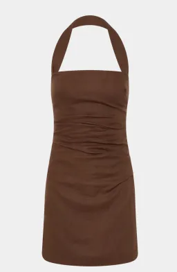 Noemi Halter Mini Dress Brown Size AU 12 for rent on The Volte - image 6