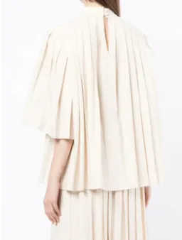 Alemais Rider  Pleated Blouse Size AU 10 and Skirt Size AU 10 Set White Blue Print for rent on The Volte - image 4