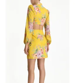 Zimmermann Zinnia Bow Cut Out Mini Dress Golden Floral Size 0/AU 8 for rent on The Volte - image 3