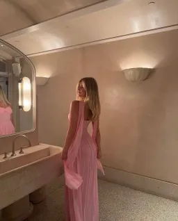 Rahaella Santana Ophelia Dress Maxi Pink Size AU 6 for rent on The Volte - image 3