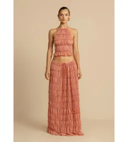 Arcina Ori Juliette Halter and Maxi Skirt Set Peach Size AU 10  for rent on The Volte - image 1