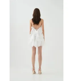 Aje Pandorea Layered Mini Dress Ivory Size AU 14 for rent on The Volte - image 3