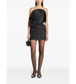 Magda Butrym Magda Butrym Sculptural Rose Mini Dress Black Size 8 for rent on The Volte - image 1