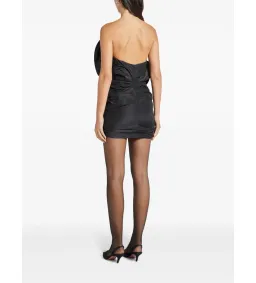 Magda Butrym Magda Butrym Sculptural Rose Mini Dress Black Size 8 for rent on The Volte - image 3