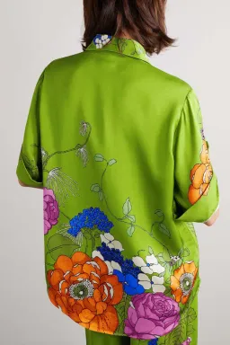 Alemais Olivia Shirt and Pant Set Green Floral Size 12 for rent on The Volte - image 3