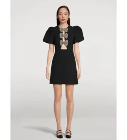 Rebecca Vallance Yvonne Bow Mini Dress in Black Size 10  for rent on The Volte - image 3