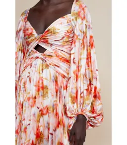 Acler Auroa Midi Dress in Rouge Medley Size AU 8 for rent on The Volte - image 4