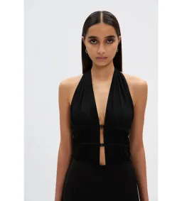 MISHA Celine Twill Mini Dress in Black Size 6/XS for rent on The Volte - image 3