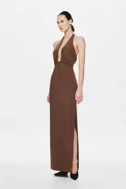 Misha The Alusia Maxi Dress Mink Brown Size 10/M for rent on The Volte - image 4