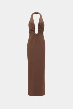 Misha The Alusia Maxi Dress Mink Brown Size 10/M for rent on The Volte - image 8