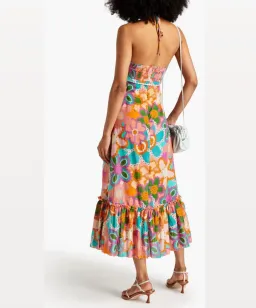 Zimmermann Lola Frilled Ruffled Halterneck Midi Dress Floral Size 0 / AU 8 for rent on The Volte - image 2