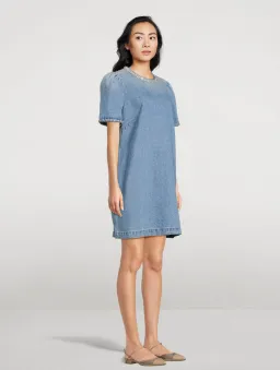 Zimmermann Crush Embellished Denim Mini Dress Blue Moon Size 0 / AU 8 for rent on The Volte - image 2