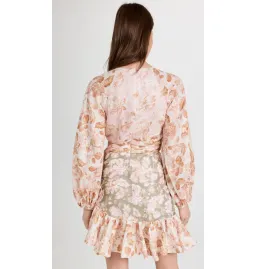Zimmermann Lyre Wrap Billow Mini Dress Floral Size 0P / AU 6 for rent on The Volte - image 3