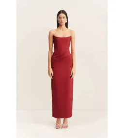 Shona Joy Lani Corset Maxi Dress in Red Dahlia Size AU 10 for rent on The Volte - image 1