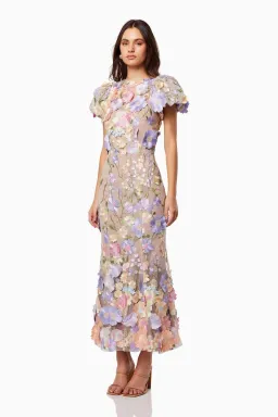 Elliatt Astraea 3D Lace Maxi Dress Pastel Size AU 12 for rent on The Volte - image 3