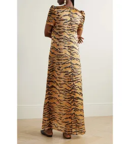 Zimmermann Matchmaker  Silk Maxi Dress  Tiger-print Size 2/Au 12  for rent on The Volte - image 2