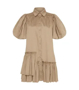 Aje Ambience Puff Sleeve Mini Dress Mocha Size AU 10 for rent on The Volte - image 5