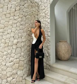 Meshki Zeniyah Maxi Dress Black/White Size S / AU 8 for rent on The Volte - image 1