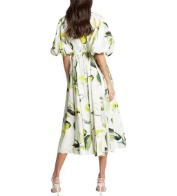 Aje Zest Midi Dress Tropical Lime Print Size AU 12  for rent on The Volte - image 4