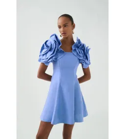 Aje Twyla Mini Dress Oyster Blue Size AU 12 for rent on The Volte - image 1