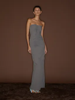 Paris Georgia Minimal Ruffle Top & Skirt Set Grey Size 10 for rent on The Volte - image 1