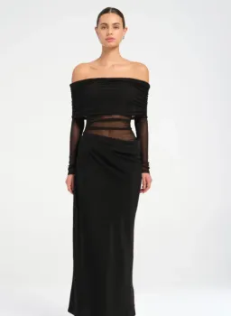 Benni Yasmin Off-shoulder Maxi Dress  Black Size 10 for rent on The Volte - image 2
