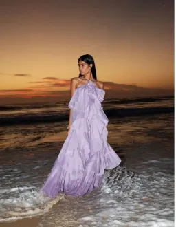 Aje Pandorea Layered Maxi Dress in Lilac Size 10 for rent on The Volte - image 1