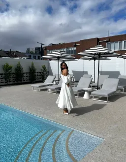 Aje Arista Tulip Sleeve Midi Dress Ivory Size AU 16 for rent on The Volte - image 10