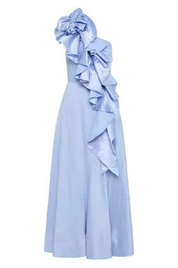 Aje Adelia Ruffle Midi Dress Light Sky Blue Size AU 16 for rent on The Volte - image 6